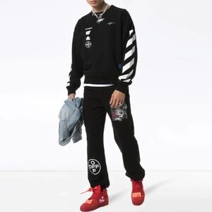 Off-white C/O VIRGIL ABLOH Black Mariana Crewneck Sweatshirt Size S $580